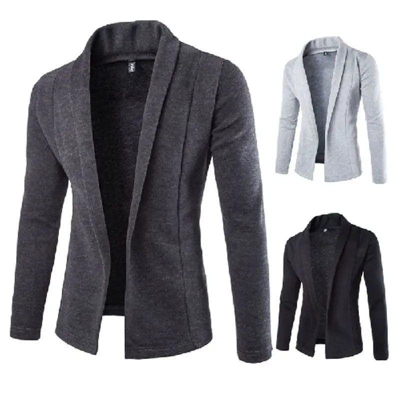 

2019 Autumn Newest Men's Casual Slim Fit No Button Suit Blazer Business Work Coat Jacket Outwear Size M-2XL