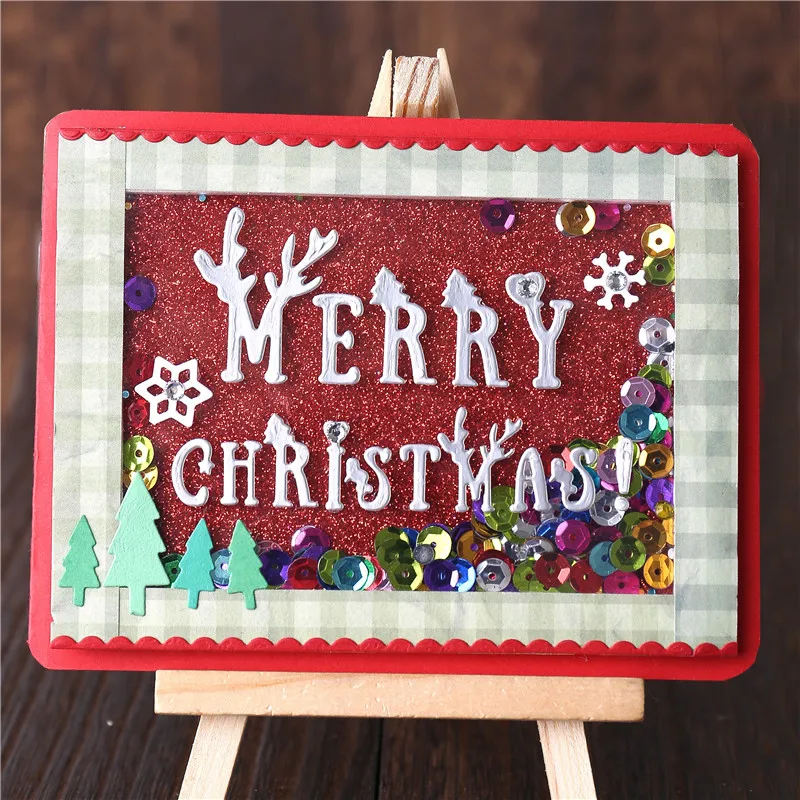 Eastshape Elk Merry Christmas слова металлические режущие штампы для DIY скрапбукинга декоративное тиснение ручной работы вырубной шаблон