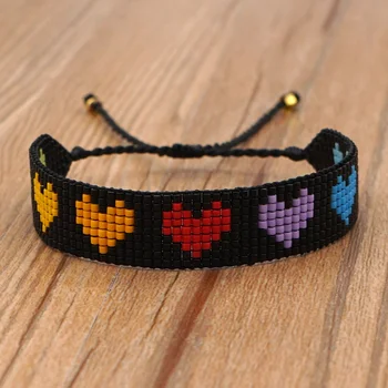 

Go2Boho Boho Heart Bracelets for Women Luxury Jewelry Rainbow Miyuki Bracelet Trendy Bohemian Pulseras Handmade Beads Jewellery