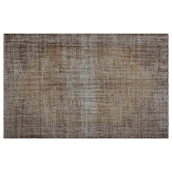 

Handmade Brown Vintage Overdyed Turkish Area Rug 195x295 Cm-6'5''X9'8''