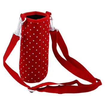 

500ML Water Bottle Waterproof Pouch Shoulder Strap Cover Red
