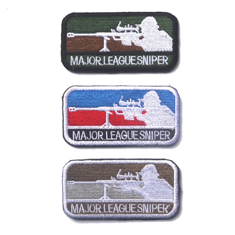Mil-Spec-Major-League-Sniper-Patch-Morale-Military-BADGES-Hook-Loop-3D-Embroidery-Army-Armband-Patches