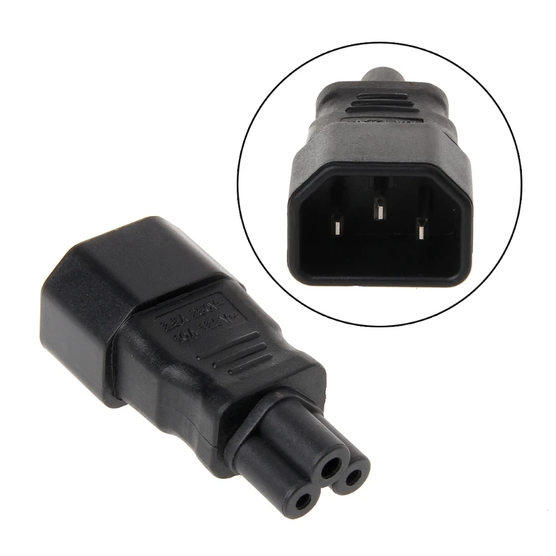 

IEC 320 C14 3-Pin Male To C5 3-Pin Female Straight Power Plug Converter Adapter