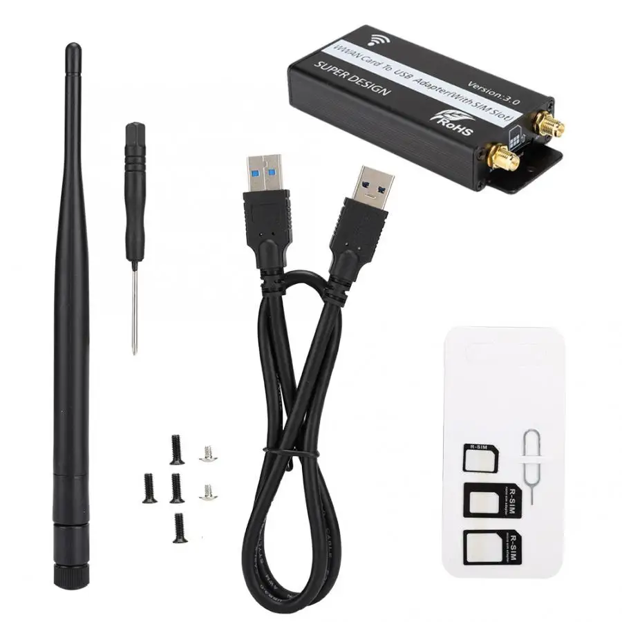

computer cable sleeve M.2 KEY B to USB 3.0 Adapter Board with SIM Card Slot and Housing WWAN/4G LTE Module computer cable