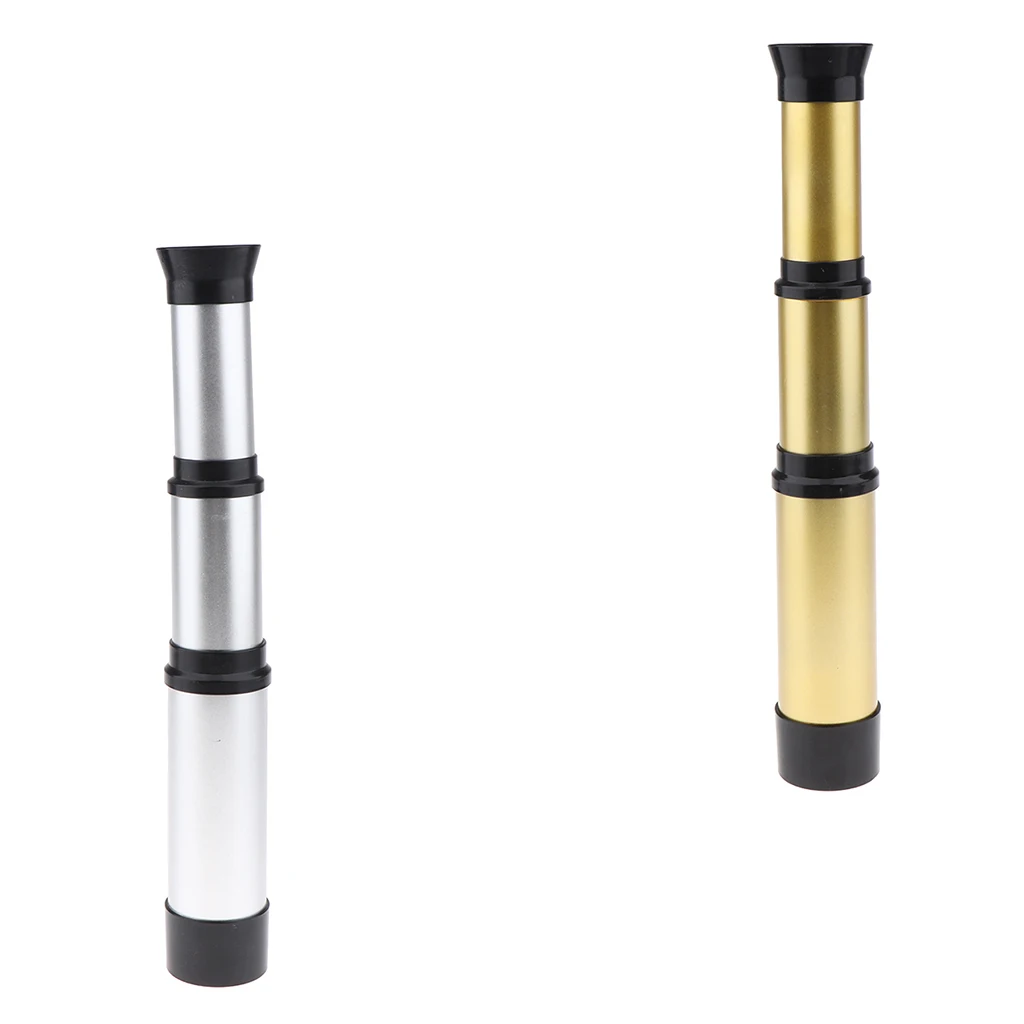 35mm Vintage Handheld Zoomable Monocular Telescope, Lightweight Pirate Spyglass Gifts For Kids Children-Silver & Golden Optional