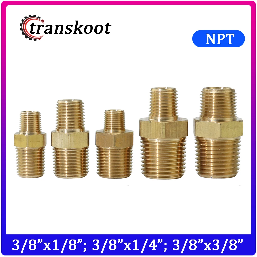 3325 130137 2шт 3/" x1/8" 3/" x1/4" 3/" x3/8" NPT Мужская резьба трубы быстрые муфты Латунь Прямой шестигранный ниппель