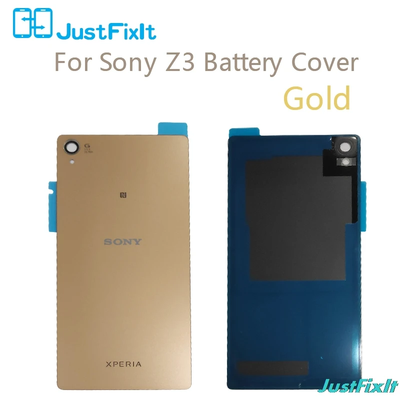 Золотой Задняя крышка для SONY XPERIA Z3 L55T D6603 D6643 D6653 чехол для задней панели YUYEAO Z3 Задняя стеклянная крышка Крышка батарейного отсека - Цвет: Золотой