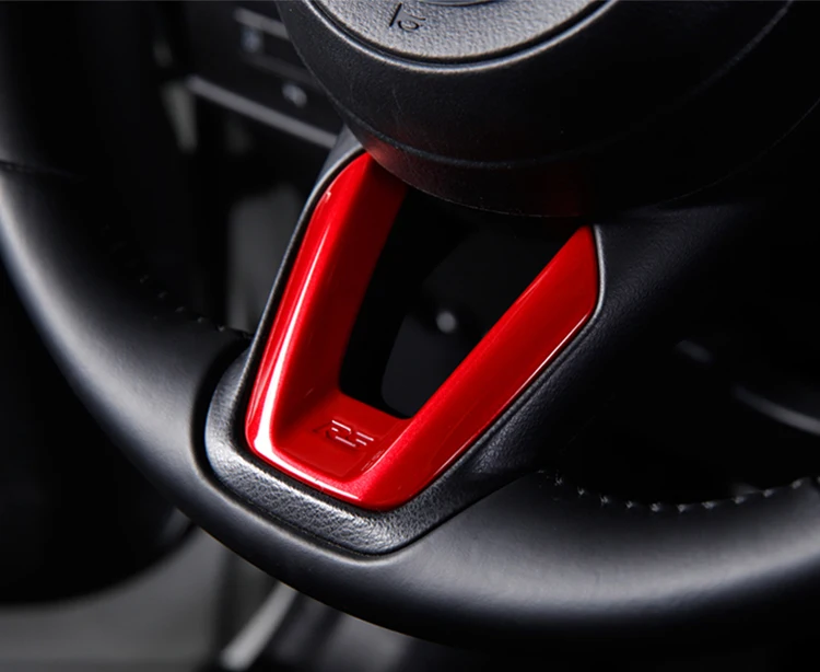 Red Наклейка на руль с блестками, внутренняя отделка из углеродного волокна для Mazda 3 M3 Axela CX5 CX-5 C1487 - Название цвета: Red