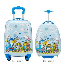 

16''18 inch carry on suitcase kids rolling luggage cabin Travel trolley luggage bag children's Cartoon animal suitcase on wheels