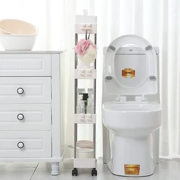 

Kitchen narrow cabinet bathroom small gap storage rack four-story living room floor partition frame home bathroom cabinet