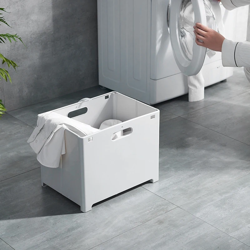 

Folding Wall Mounted Laundry Basket Plastic Laundry Hamper Dirty Clothes Storage Basket Organizer for Laundry Room