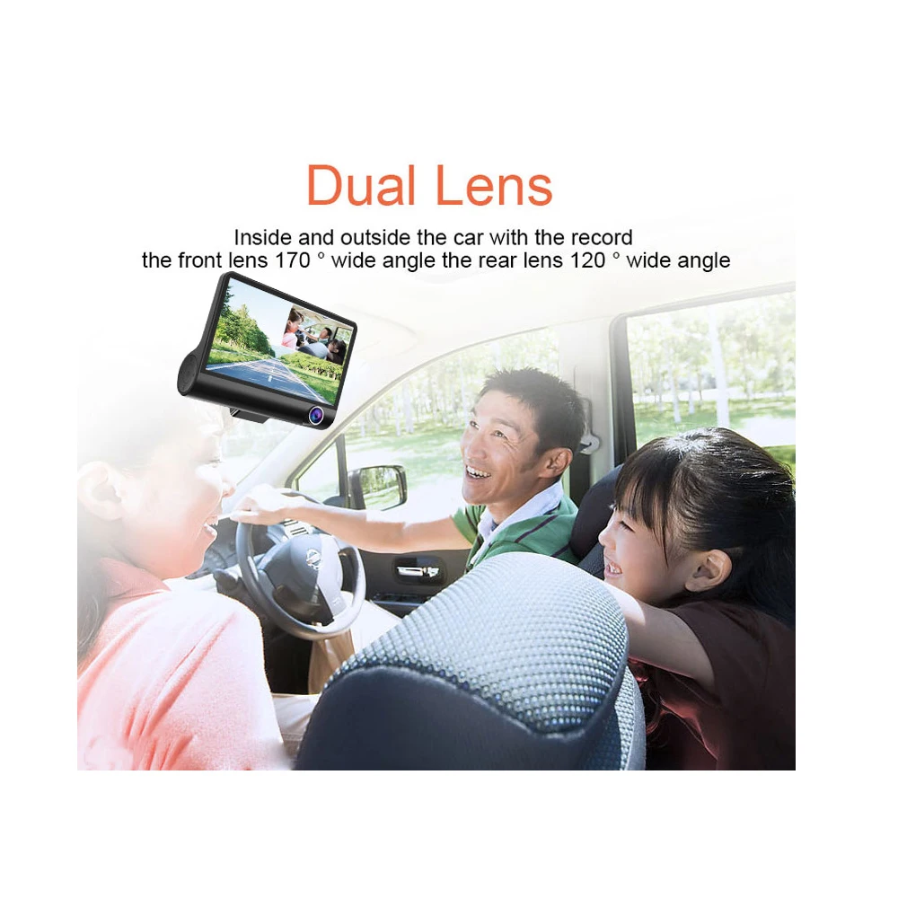 LeeKooLuu Car DVR 1080P HD 4.0 Inch Dash Camera Dual Lens With Rear View Camera Video Recorder Auto