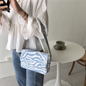 

Zebra Pattern Women's Shoulder Bag Fashionable Bohemian Style Messenger Bag Luxury All-Match Printing Handbag