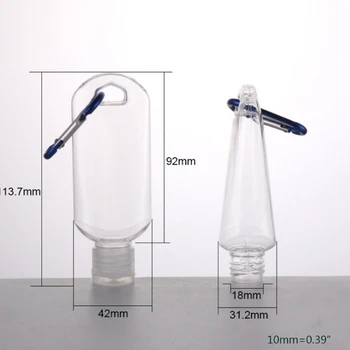 

Portable Plastic Travel Empty Bottles Keychain 2oz/50ml Leakproof Refillable Q0KD