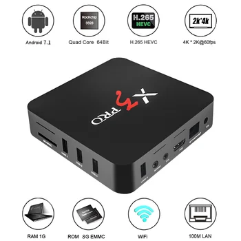 

Promote Sales Cheapest Smart TV Box 4K HD Media Player TF Play 4 USB HD AV Out X3 PRO Android 7.1 TV Box 1GB 8GB in Promotion