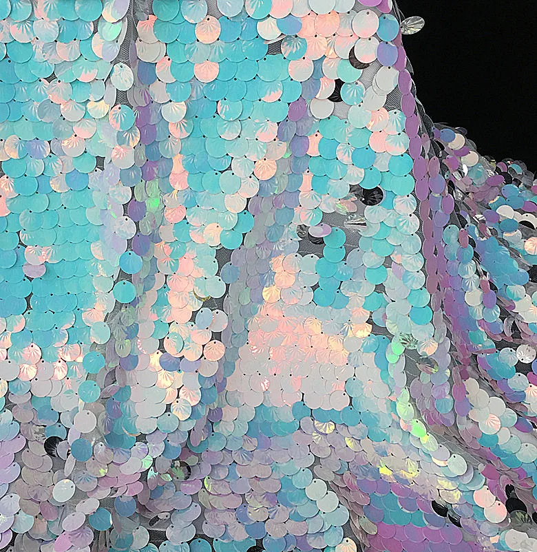 1 ярд модный тренд ракушка рыбья чешуя блестящая ткань лазер розовый синий декоративная Праздничная ткань дизайнер сделай сам от кутюр материал