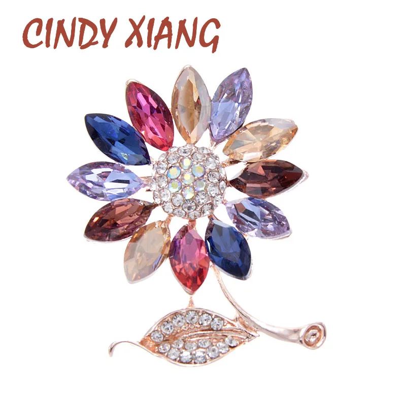 CINDY XIANG стразы, маленький Подсолнух, маргаритки, броши для женщин, красочные блестящие булавки, свадебные аксессуары, модное ювелирное изделие, подарок