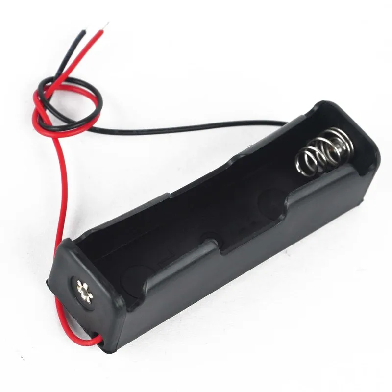 

New Plastic 18650 Battery Case Holder Storage Box with Wire Leads for 18650 Batteries 3.7V Black for 18650 Rechargeable DIY