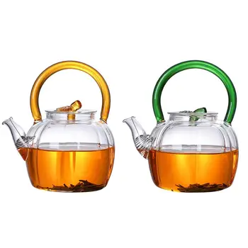 

High Temperature Resistant Electric Ceramic Stove Boiled Teapot Kettle Kungfu Tea Pot Titan Pumpkin Teapot About 600ml