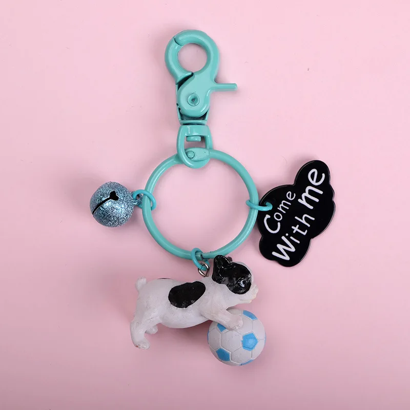 keychain 8 Мультфильм 3D милая собака бульдог панда автомобильный брелок животное Прекрасный Мопс стальная проволока подвеска для ключей сумок брелок-игрушка ювелирные изделия - Цвет: keychain 8