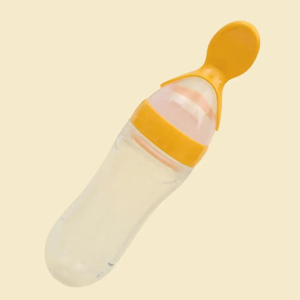 Соковыжималка бутылочка для кормления силиконовый для новорожденных тренировочная ложка для риса для младенцев зерновые пищевые добавки питатель безопасные столовые инструменты - Цвет: yellow