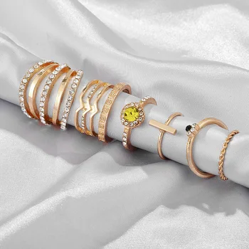 

1 Set Ring Finger Hoop Gift Decoration Charm Jewelry for Women Lady Wedding Party JL