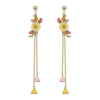 

ZEGL 925 sterling silver earrings female safety pin earrings Chinese style traditional retro drape earrings fashion ladies jewel
