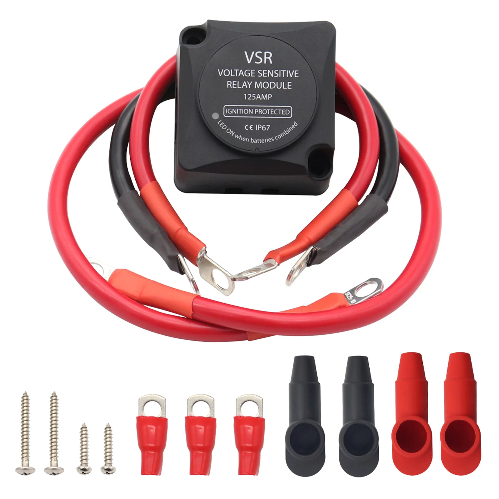 12V 125AMP Voltage Relay VSR with Cable kit for 2nd Battery Double