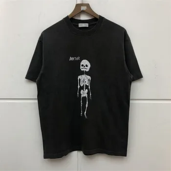 

Men Women Casual Skull Printing T shirt Summer Best quality Washed Do Old Top Tees T-shirts