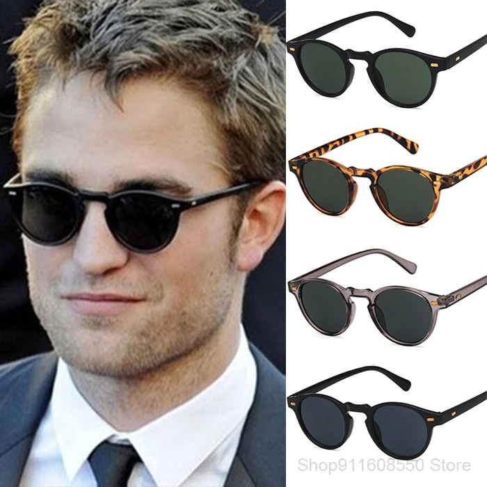 Солнцезащитные очки мужские и женские круглые с прозрачной оправой в стиле ретро