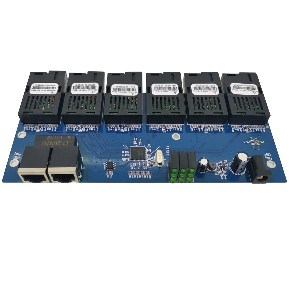 6F2E 10/100 м Быстрый Ethernet-коммутатор конвертер 25 км Ethernet волоконно-оптический медиа конвертер одиночный режим 2* RJ45 и 6* SC волокно Порты и разъёмы - Цвет: 3A and 3B