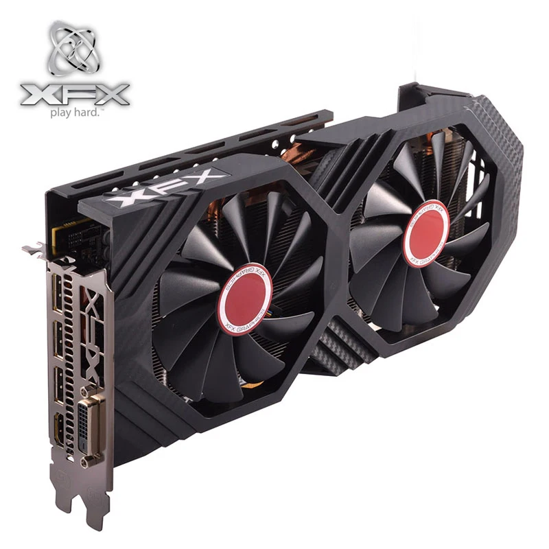 XFX RX 580 4 Гб видеокарты 256Bit GDDR5 видеокарты для AMD RX 500 серии VGA RX580 4 Гб RX 580 8000 МГц/8100 МГц HDMI DVI б/у