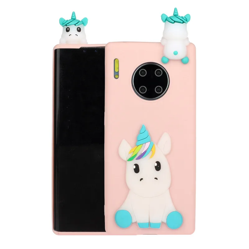 3D мягкий силиконовый чехол из ТПУ чехол для huawei mate 30 Pro Чехол Капа каваи Единорог панда чехол для huawei mate 30 Lite чехол Funda - Цвет: pink unicorn