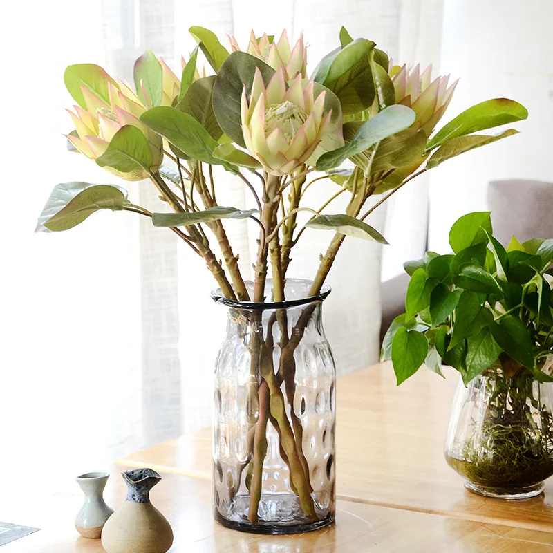

Manufacturers Direct Selling Floor Imitation Flowers Wholesale Single Bottle Protea Cynaroides Hotel Model Room Decoration Artif