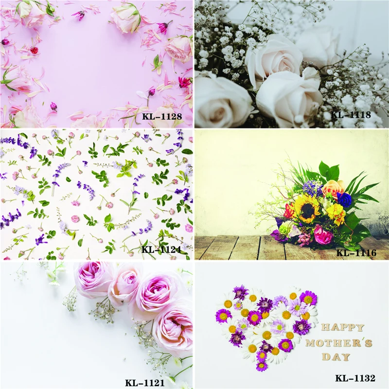 

Vinyl Custom Photography Backdrops Prop Flower and Wooden Planks Theme Photography Background #0118