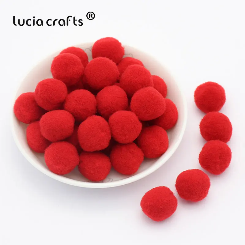 Color 1 Lucia crafts 500-1000 шт./лот 8 мм смешанный Мягкий круглый образный шарик-помпон пушистый помпон для детей DIY Одежда ручной работы K0303 - Цвет: Color 1