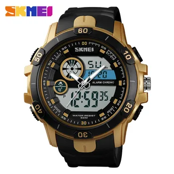 

SKMEI Men Outdoor Military Sports Watch Dual Display Quartz Watch Date Alarm Clock Waterproof Digital Watch 1428 Mens Watches