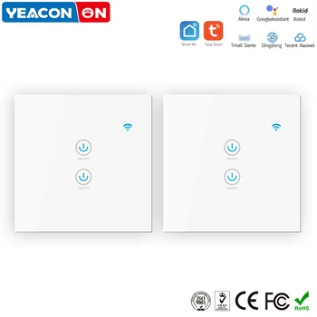 

Tuya Smart Touch Switch EU/UK Standard Wall-Touch Remote Control LED-Lamp WiFi APP Control