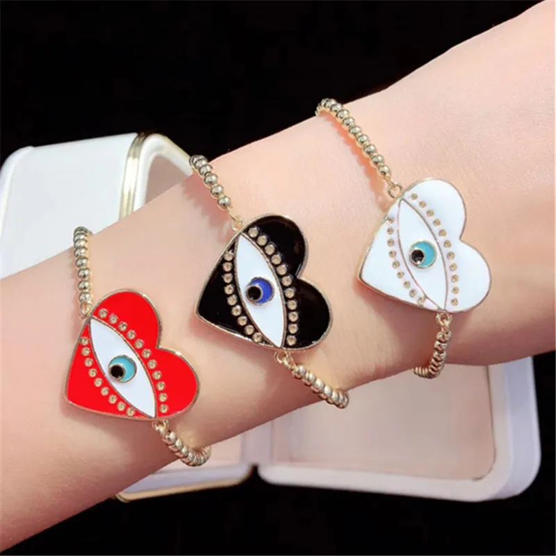 10 шт./лот, высокое качество, латунный браслет в виде капель, масло, сердце, индейка, сглаза, регулируемый браслет, модные ювелирные изделия