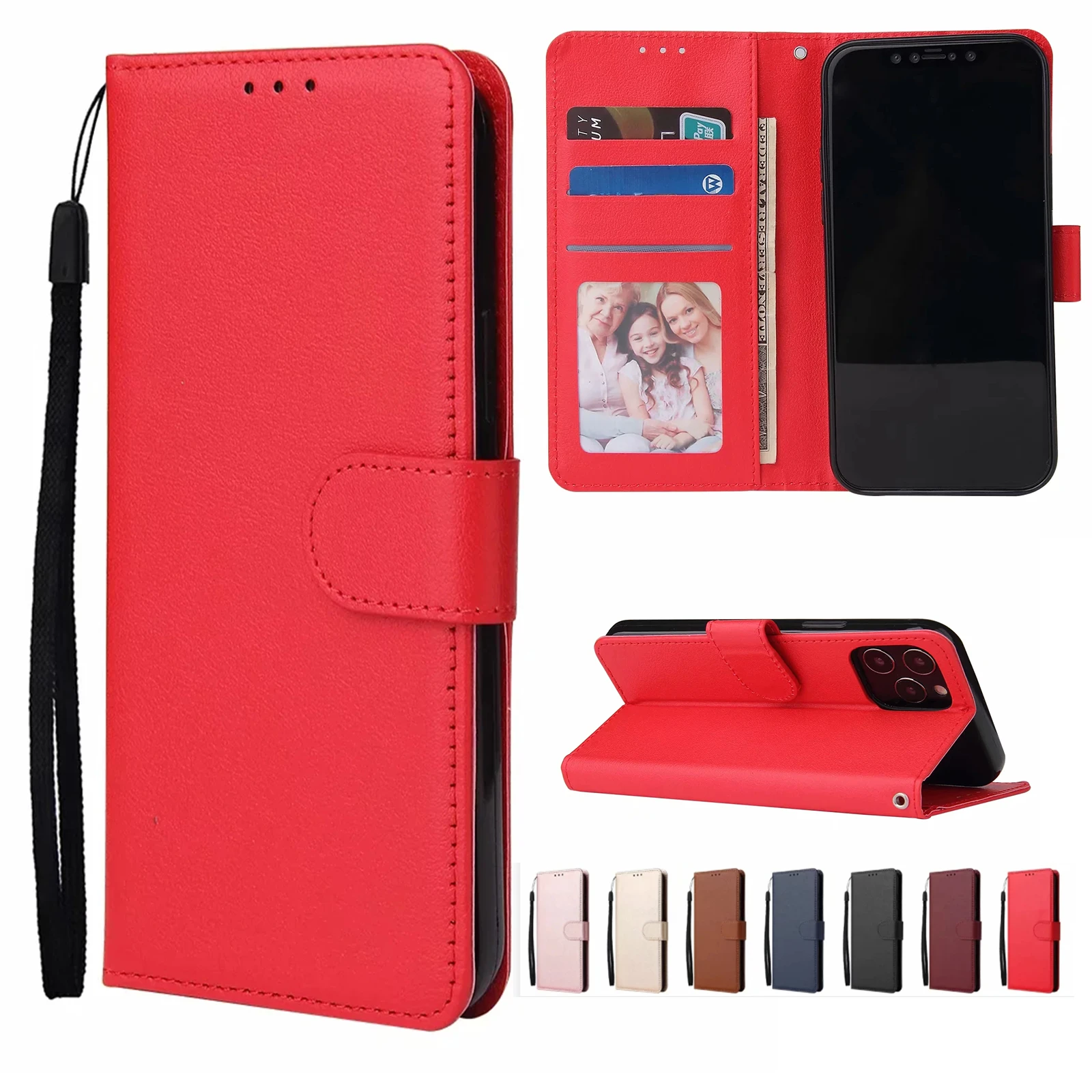 phone cases for iphone 12 mini  Leather Wallet Case For iPhone 12 11 Pro Max  Xs Max XR X 8 7 6 6s Plus 5S SE 2020 Cards Holder Wallet Stand Cover clear iphone 12 mini case