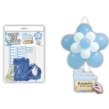 

Design deco Kit Flower + poster "Communion" blue-Details and wedding gifts for guests, Holy Communion, October birthday party supply