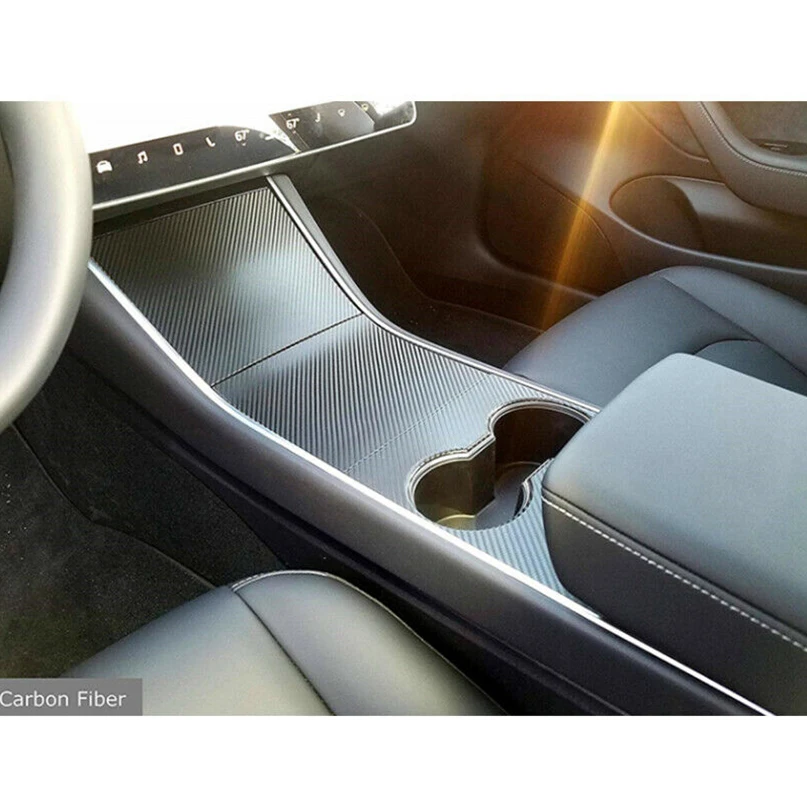 1 комплект для Tesla модель 3 углеродное волокно центральная консоль для салона коробка для хранения крышка наклейка