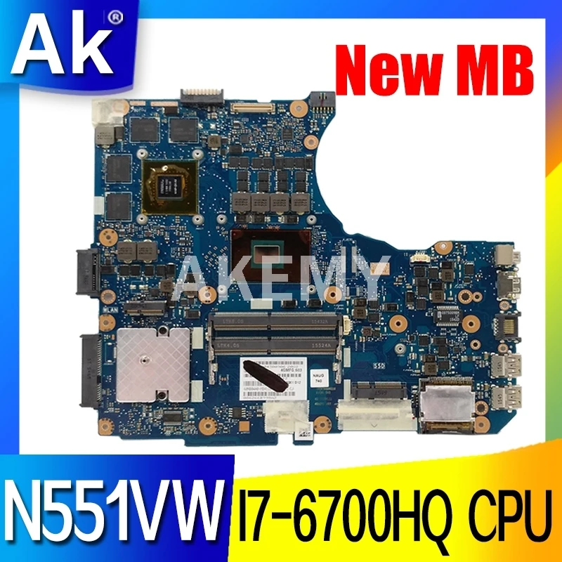 Akemy N551VW материнская плата для ноутбука ASUS ROG N551V G551V G551VW FX51V FX51VW оригинальная HM170 I7