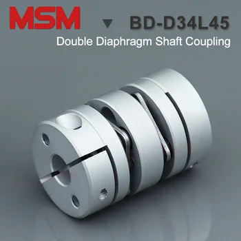 

MSM Double Diaphragm Coupling D34mm L45mm Motor Shaft Coupling Flexible Two Disc Coupler Elastic Rod Connector Link (1pc/lot)