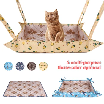 

Pet Mat Cooling Summer Pad For Cats Dogs Sleeping Bed Cat Hammock Kitten Hanging Bed Cage Accessories Keep Cool And Comfortable