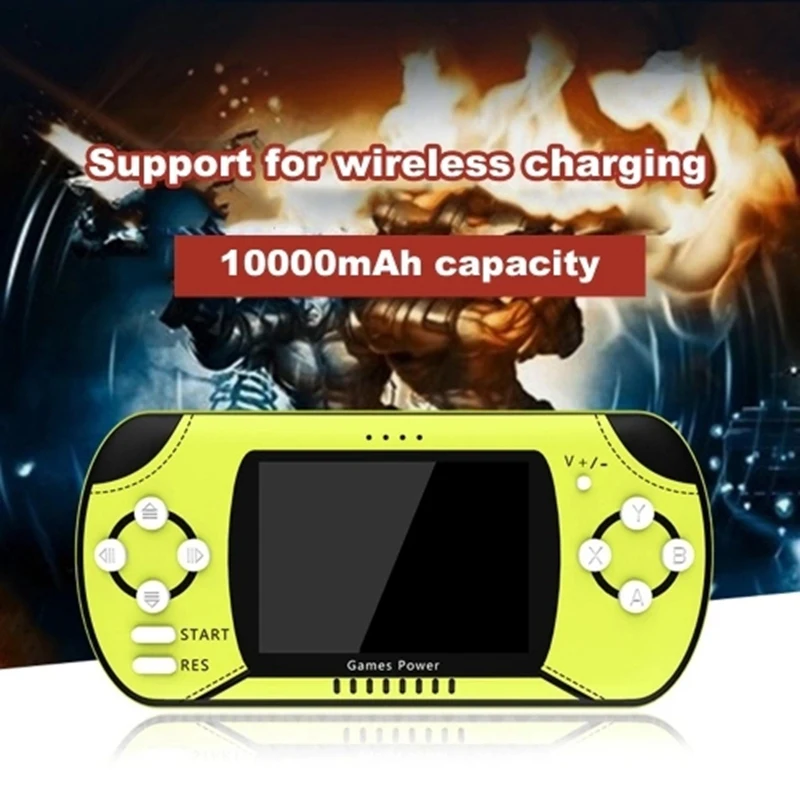 Портативная игровая консоль большой емкости power Bank QI Беспроводное зарядное устройство USB + Беспроводная зарядка