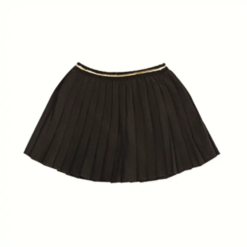 Welaken New 1-12Y Boutique Tutu Skirt Style Solid Pleated Skirt Baby Girl Clothes Autumn Princess Clothes Child Girls Skirts - Цвет: Черный