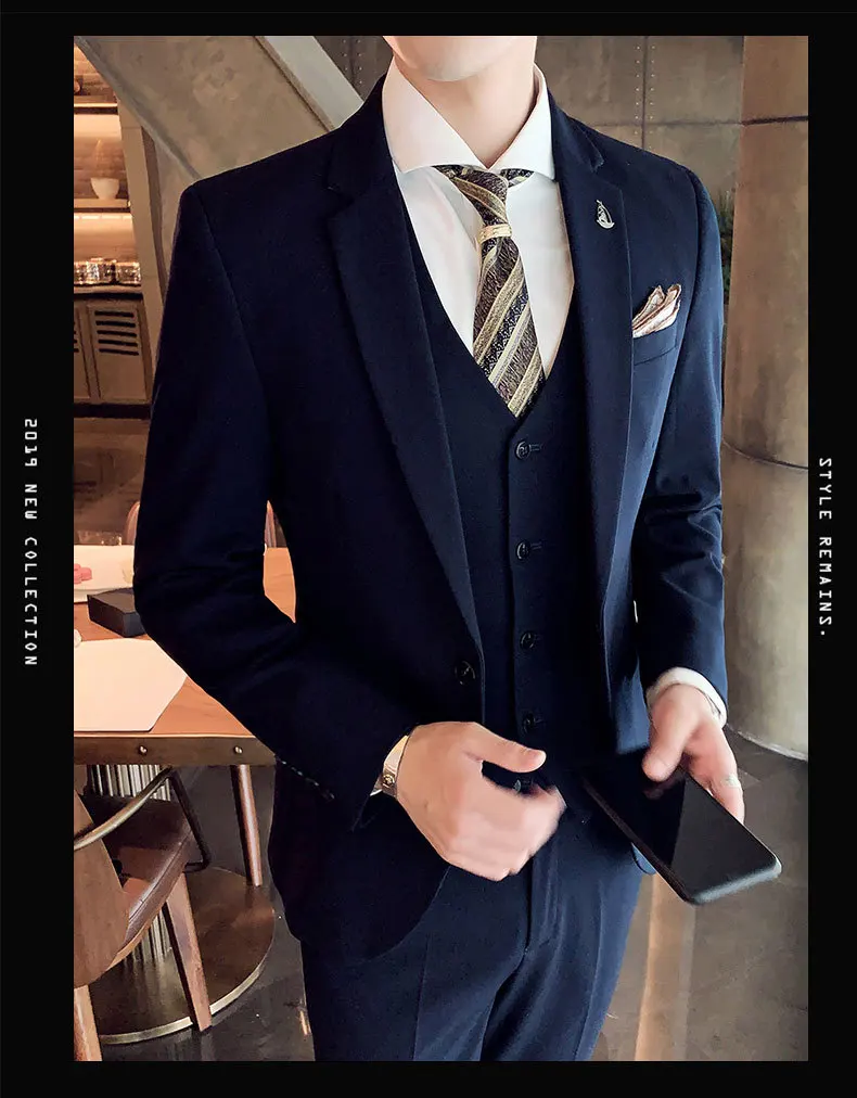 Formal Suit Blazer Pants Vest|Suits 