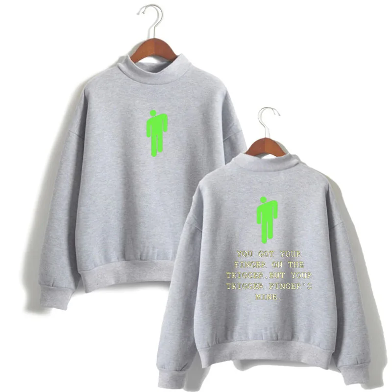 gray 4 Billie Eilish Толстовка Harajuku для женщин плюшевый пуловер с вырезом лодочкой элегантная Толстовка Плюс Размер Уличная одежда - Цвет: gray 4