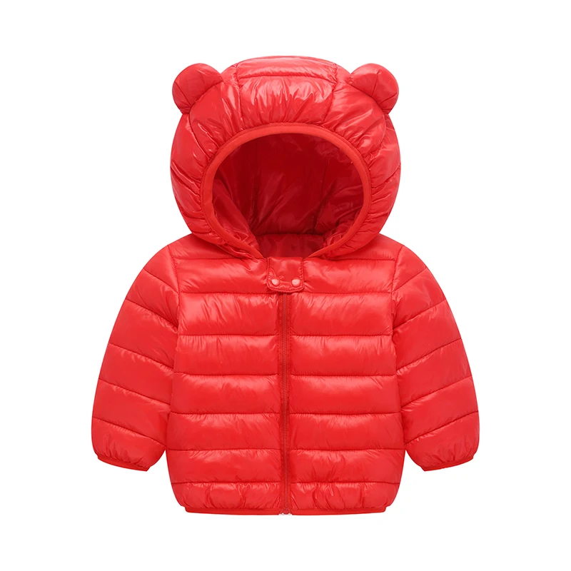 Зимние Детские пальто; теплые куртки для детей; хлопковое пуховое пальто для маленьких мальчиков и девочек; куртка-парка; Верхняя одежда; ветровка; одежда для детей - Цвет: red